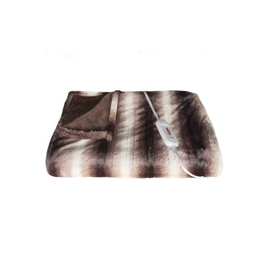 Homeroots 50" X 60" Brown And White Modern Contemporary Heated  Throw Blankets  Acrylic 357551