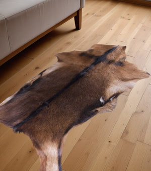 HomeRoots 2' X 3' Tricolor Calfskin Rug - Handcrafted Contemporary Design, Soft, Durable, Unique Accents 357552