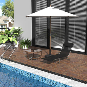 English Elm Sun Lounger Outdoor Folding Chaise with Mesh Surface Steel Frame and Adjustable Backrest T3971P383009