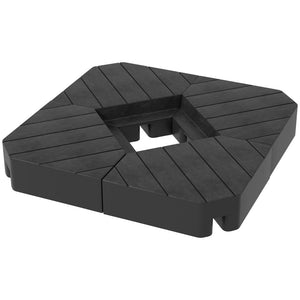 English Elm Outsunny 4-Piece Patio Umbrella Base Weight Set - Stylish, Durable, Stackable Outdoor Support, 132-176 Lbs W2225P174275-GIGA
