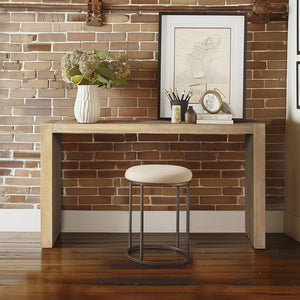 JLA Home INK+IVY - Counter-Height Acacia Console Table with Wire-Brushed Finish, Decorative Hardware, Slim Profile Natural II120-0459