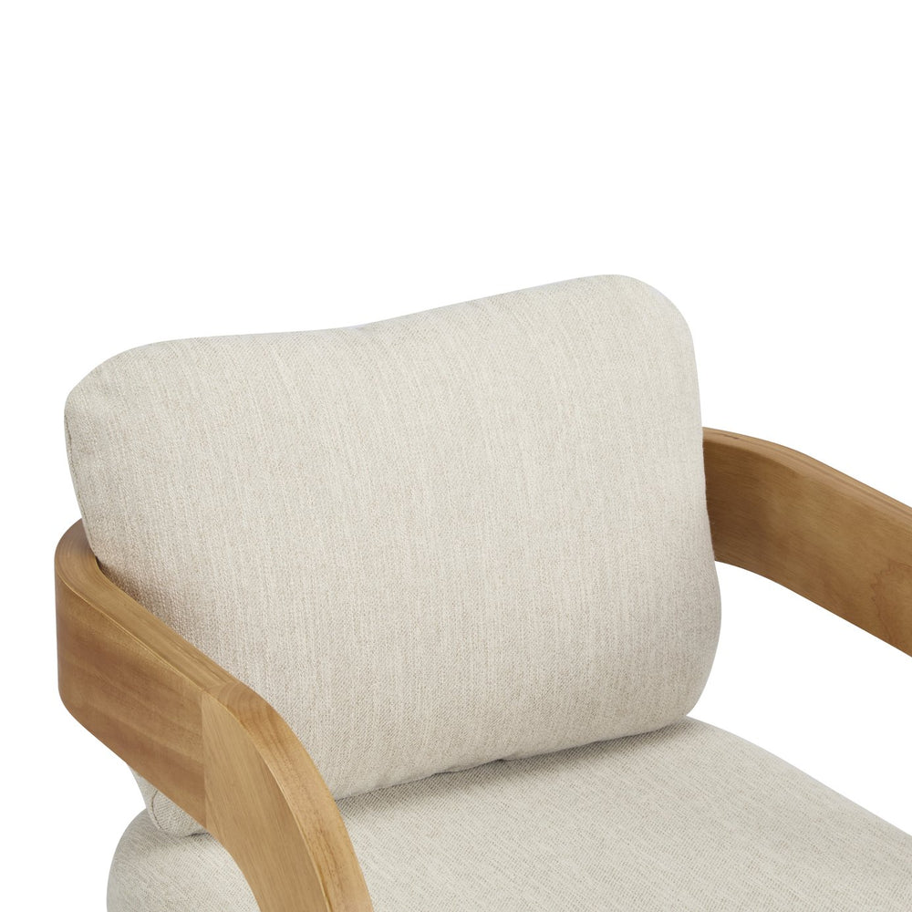 English Elm Christopher Knight Home® - 2-Pack Dining Chairs with Pillow Back and Curved Arms, Foam Seat Comfort, Sturdy Rubber Wood Frame Beige+Natural N779P298399B