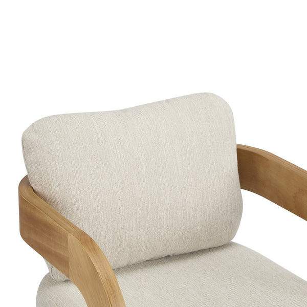 English Elm Christopher Knight Home® - 2-Pack Dining Chairs with Pillow Back and Curved Arms, Foam Seat Comfort, Sturdy Rubber Wood Frame Beige+Natural N779P298399B