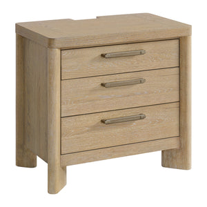 English Elm Wallace & Bay - Tan 3-Drawer Nightstand — Solid Wood Contemporary Sand Dune Finish, Easy-Care Design, 28x17x26" B2709P212301