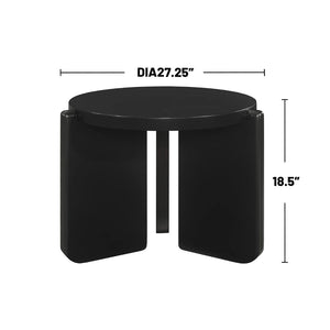 English Elm Round Wooden End Table In Rich Black Finish - Stylish, Durable, Versatile Accent For Any Space B016P378128-GIGA