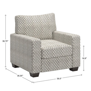 Svolvar Upholstered Accent Chair Rubberwood Frame Plush Cushions Modern Living Room