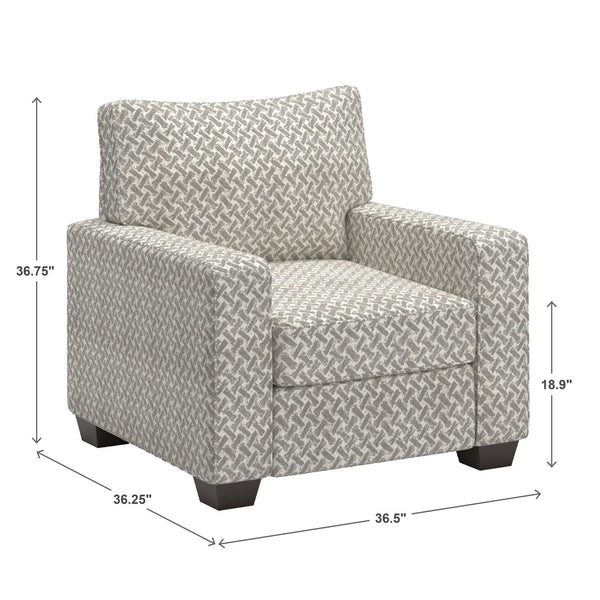 Svolvar Upholstered Accent Chair Rubberwood Frame Plush Cushions Modern Living Room