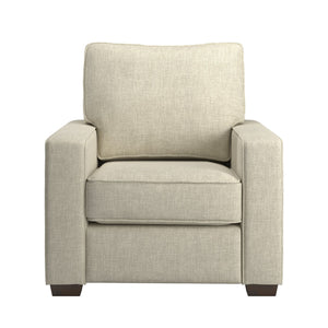 Svolvar Upholstered Accent Chair Rubberwood Frame Plush Cushions Modern Living Room