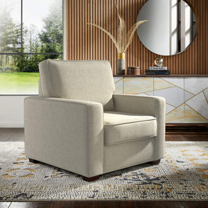 Svolvar Upholstered Accent Chair Rubberwood Frame Plush Cushions Modern Living Room
