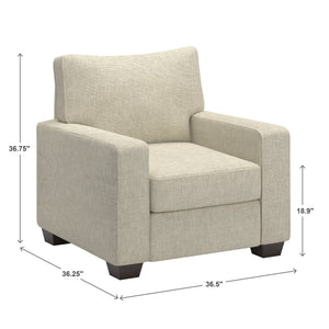 Svolvar Upholstered Accent Chair Rubberwood Frame Plush Cushions Modern Living Room