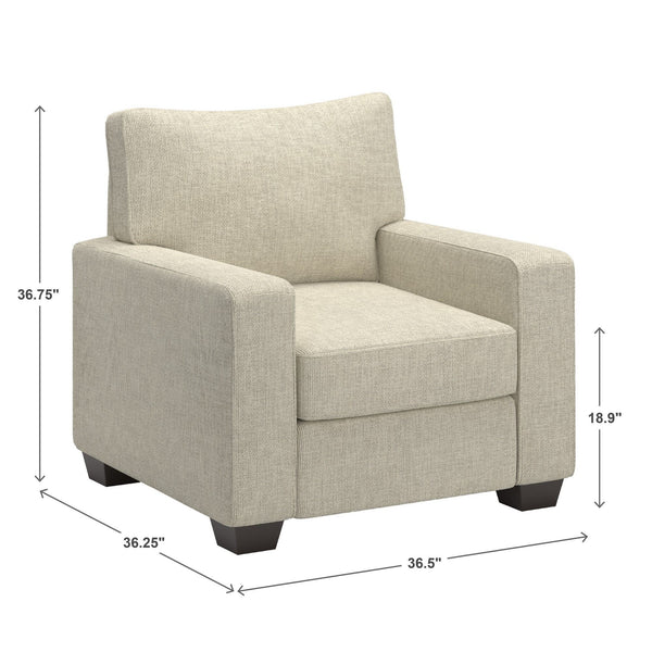 Svolvar Upholstered Accent Chair Rubberwood Frame Plush Cushions Modern Living Room