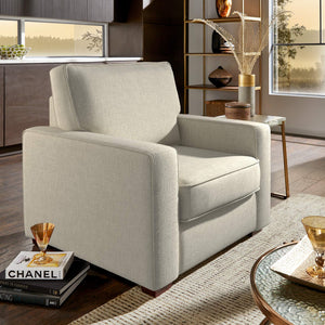 Svolvar Upholstered Accent Chair Rubberwood Frame Plush Cushions Modern Living Room