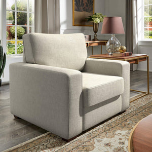 Svolvar Upholstered Accent Chair Rubberwood Frame Plush Cushions Modern Living Room