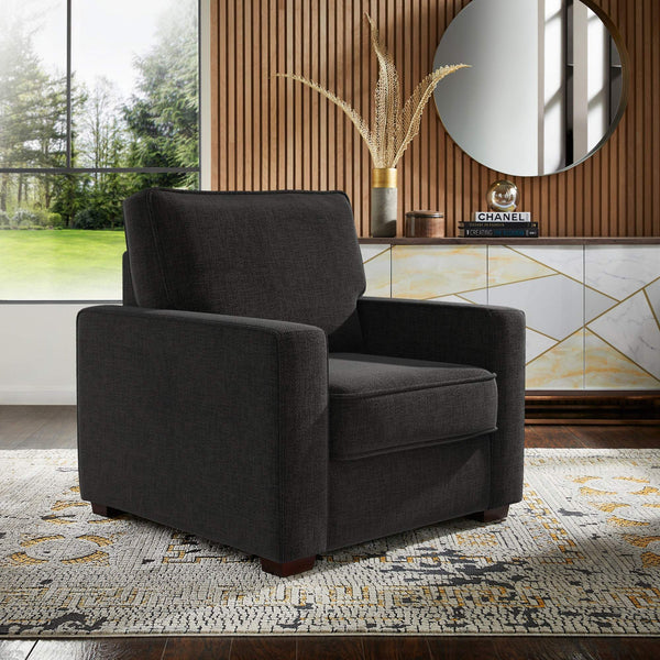Svolvar Upholstered Accent Chair Rubberwood Frame Plush Cushions Modern Living Room