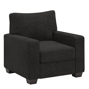 Svolvar Upholstered Accent Chair Rubberwood Frame Plush Cushions Modern Living Room