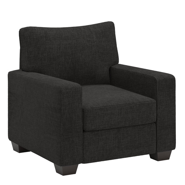 Svolvar Upholstered Accent Chair Rubberwood Frame Plush Cushions Modern Living Room