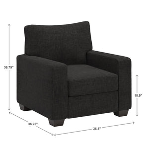 Svolvar Upholstered Accent Chair Rubberwood Frame Plush Cushions Modern Living Room