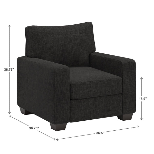 Svolvar Upholstered Accent Chair Rubberwood Frame Plush Cushions Modern Living Room