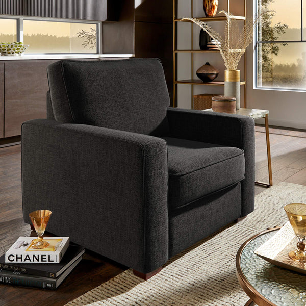 Svolvar Upholstered Accent Chair Rubberwood Frame Plush Cushions Modern Living Room