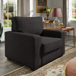 Svolvar Upholstered Accent Chair Rubberwood Frame Plush Cushions Modern Living Room