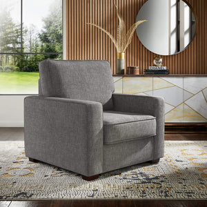 Svolvar Upholstered Accent Chair Rubberwood Frame Plush Cushions Modern Living Room