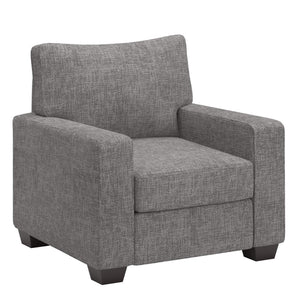 Svolvar Upholstered Accent Chair Rubberwood Frame Plush Cushions Modern Living Room