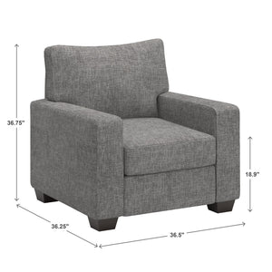 Svolvar Upholstered Accent Chair Rubberwood Frame Plush Cushions Modern Living Room
