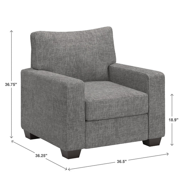 Svolvar Upholstered Accent Chair Rubberwood Frame Plush Cushions Modern Living Room