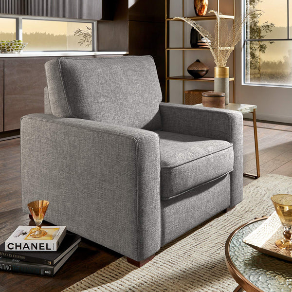 Svolvar Upholstered Accent Chair Rubberwood Frame Plush Cushions Modern Living Room
