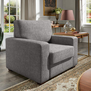 Svolvar Upholstered Accent Chair Rubberwood Frame Plush Cushions Modern Living Room