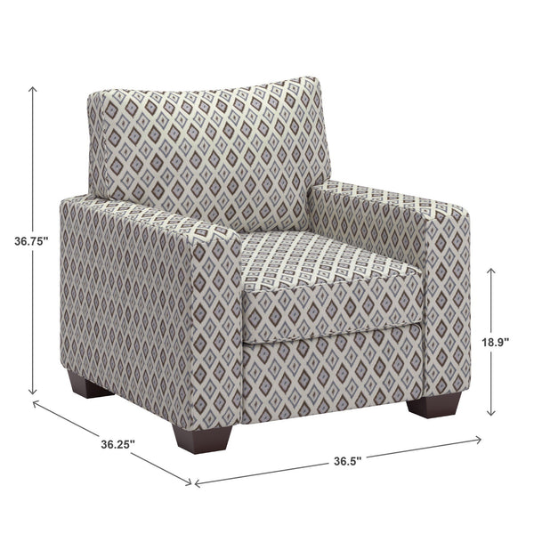 Svolvar Upholstered Accent Chair Rubberwood Frame Plush Cushions Modern Living Room