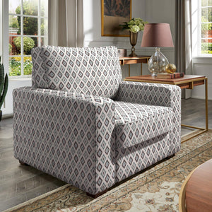 Svolvar Upholstered Accent Chair Rubberwood Frame Plush Cushions Modern Living Room