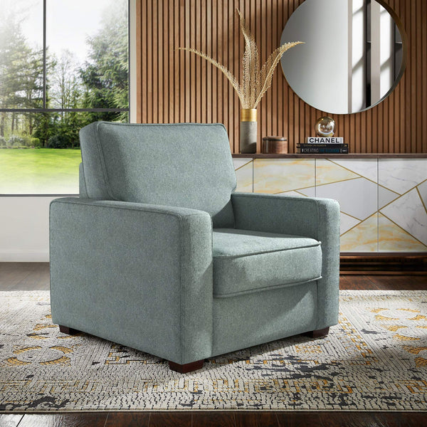 Svolvar Upholstered Accent Chair Rubberwood Frame Plush Cushions Modern Living Room