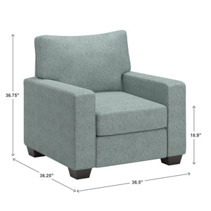 Svolvar Upholstered Accent Chair Rubberwood Frame Plush Cushions Modern Living Room