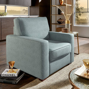 Svolvar Upholstered Accent Chair Rubberwood Frame Plush Cushions Modern Living Room