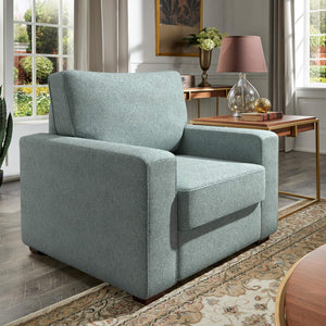 Svolvar Upholstered Accent Chair Rubberwood Frame Plush Cushions Modern Living Room
