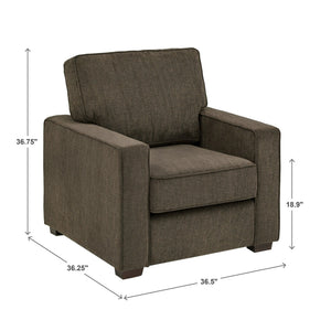 Svolvar Upholstered Accent Chair Rubberwood Frame Plush Cushions Modern Living Room