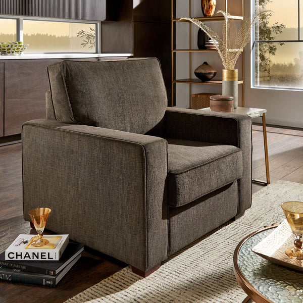Svolvar Upholstered Accent Chair Rubberwood Frame Plush Cushions Modern Living Room
