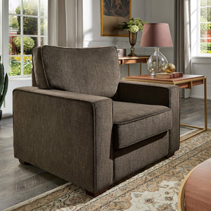Svolvar Upholstered Accent Chair Rubberwood Frame Plush Cushions Modern Living Room