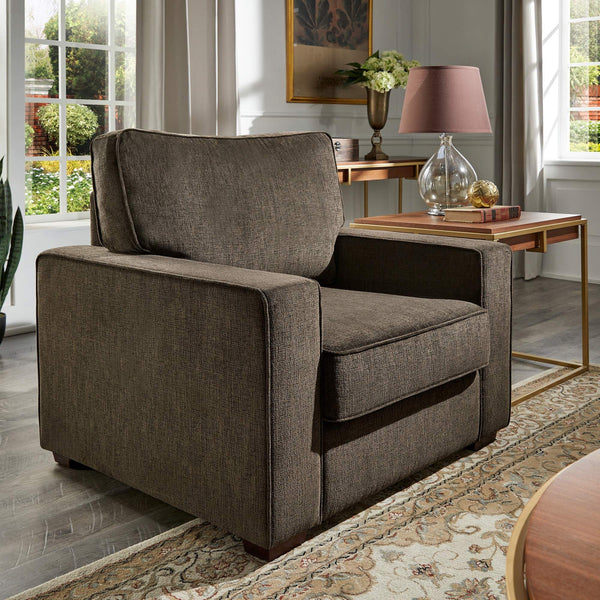 Svolvar Upholstered Accent Chair Rubberwood Frame Plush Cushions Modern Living Room