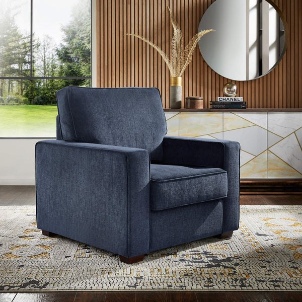 Svolvar Upholstered Accent Chair Rubberwood Frame Plush Cushions Modern Living Room