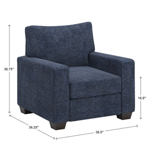 Svolvar Upholstered Accent Chair Rubberwood Frame Plush Cushions Modern Living Room
