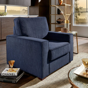 Svolvar Upholstered Accent Chair Rubberwood Frame Plush Cushions Modern Living Room