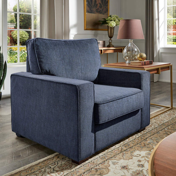 Svolvar Upholstered Accent Chair Rubberwood Frame Plush Cushions Modern Living Room