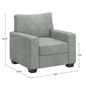 Svolvar Upholstered Accent Chair Rubberwood Frame Plush Cushions Modern Living Room