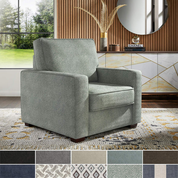 Svolvar Upholstered Accent Chair Rubberwood Frame Plush Cushions Modern Living Room