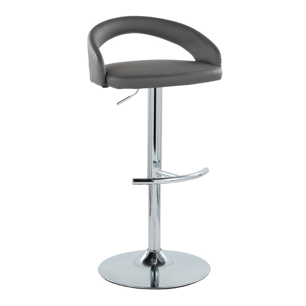 English Elm Adjustable Swivel Barstools in Faux Leather with Chrome Base for Kitchen Islands Set of 3 B202S02047