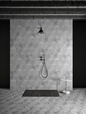 English Elm Hexagon Carrara Gray Polished Marble Floor Wall Tile Spa Inspired Natural Stone W1696P262337