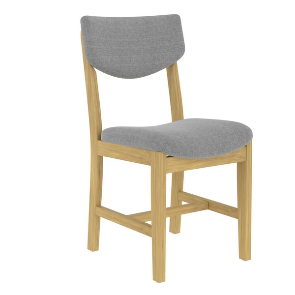 English Elm Rustic Farmhouse Five Piece Dining Set Rubberwood Legs Upholstered Chairs for Kitchen Natural N752S000089A