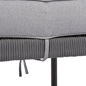 English Elm K&K 6-Piece Rope Patio L-Shaped Sectional Set with Acacia Wood Ice Box Table and Deep Cushions Grey N707S000014G